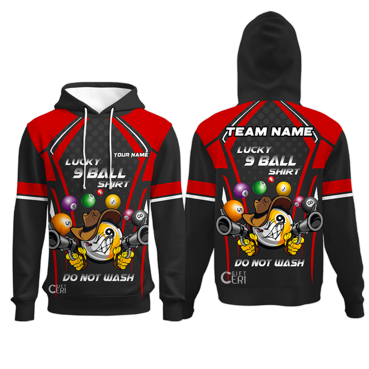 Customized Billiards Hoodies, Personalized Lucky 9 Ball Shirt Do Not Wash Jersey Gift For Billiard Players