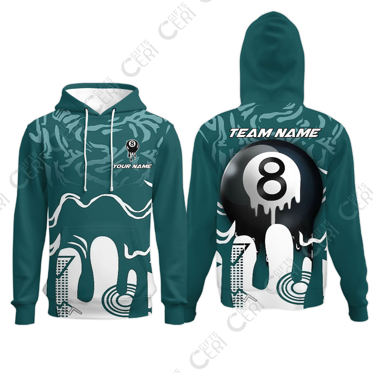 Customized Billiards Hoodies, Personalized Drip 8 Ball Jersey Gift For Billiard Players