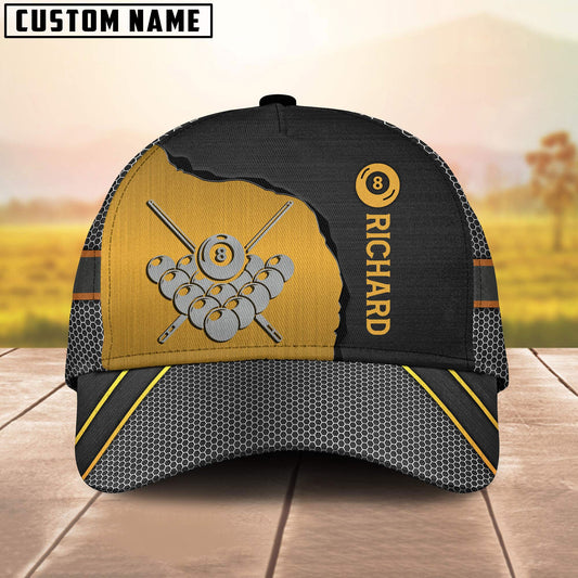 Billiard Classic Personalized Name 3D Over Printed Classic Hat Cap Gifts For Billiards Lovers