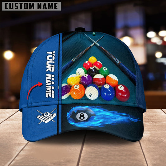Billiard Lover Personalized Name 3D Over Printed Classic Hat Cap Gifts For Billiards Lovers