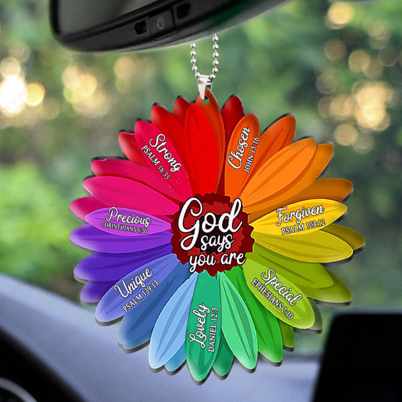 Colorful Flower God Says You Are Acrylic Ornament, Perfect Christmas Gift For Family, Friends