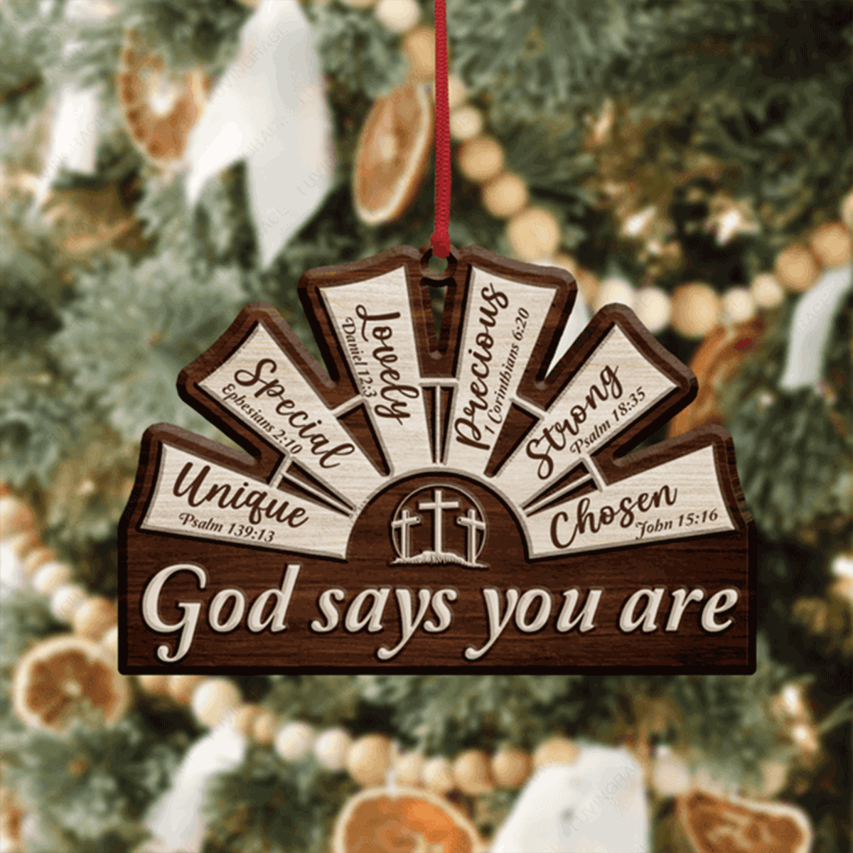 Windmill Cross God Says You Are Acrylic Ornament For Christian, God Faith Believers, Holiday Decor