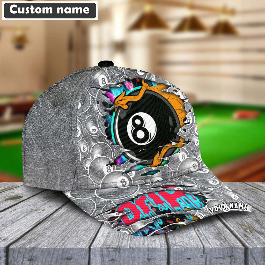 Billiards Drip and Drop Ball Personalized Name Classic Cap Hat Gifts For Billiards Lovers
