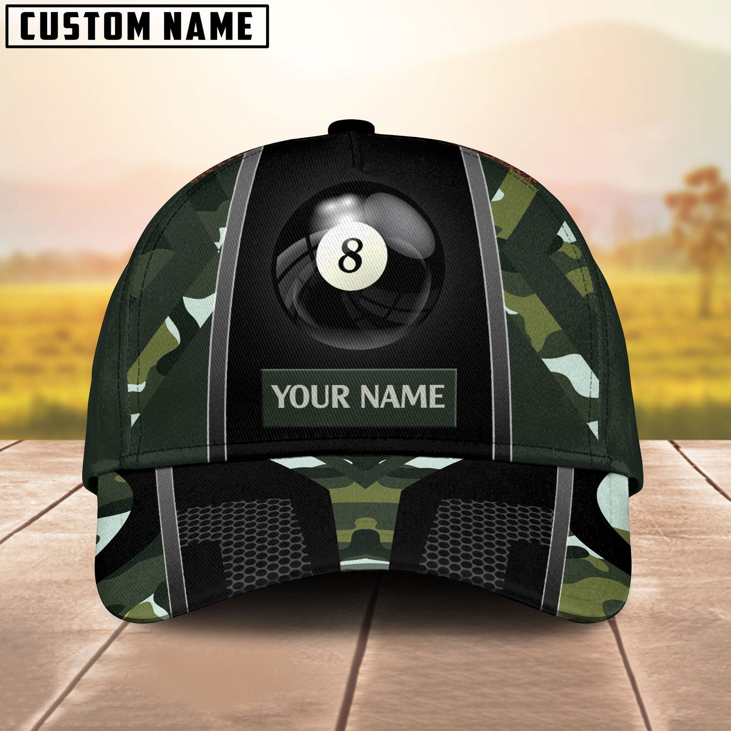 Billiard Classic Personalized Name 3D Over Printed Classic Hat Cap Gifts For Billiards Lovers