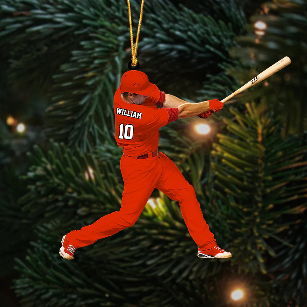 Personalized Baseball Player Christmas Acrylic Ornament Gift For Baseball Lovers - Gift For Baseball Fans, Christmas Decor