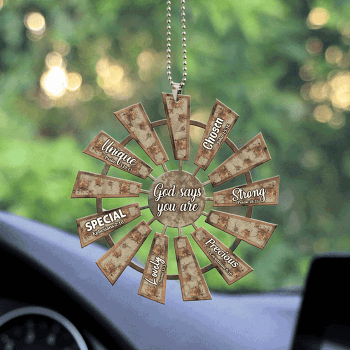 Windmill God Says You Are Acrylic Car Ornament, Perfect Christmas Gift For Family, Friends