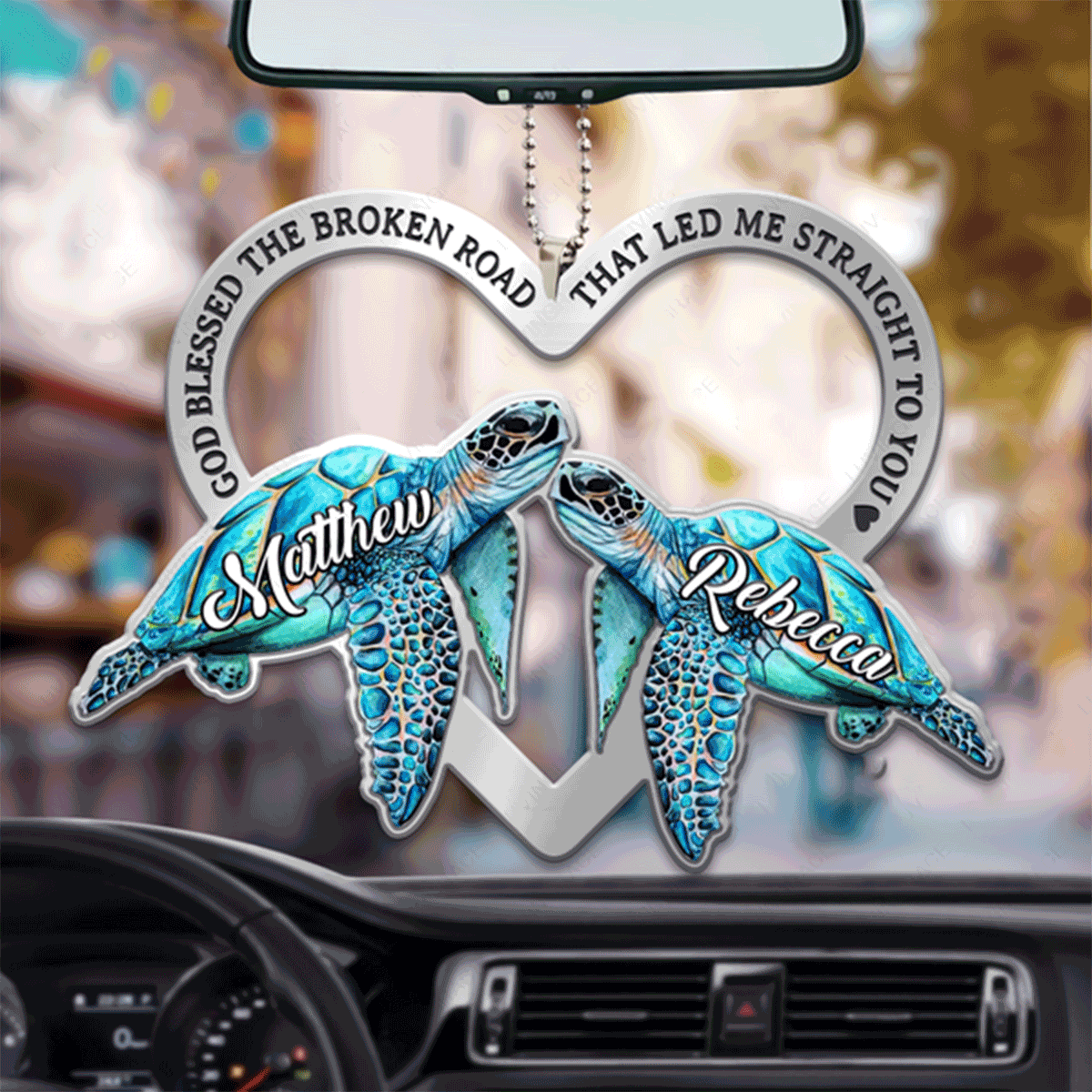 Personalized Couple Turtle God Blessed Acrylic Ornament, Perfect Christmas Gift For Couple