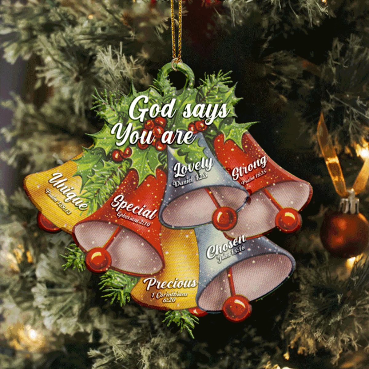 Christmas Vintage Bells God Says You Are Acrylic Ornament For Christian, Christmas Ornament Holiday Decor