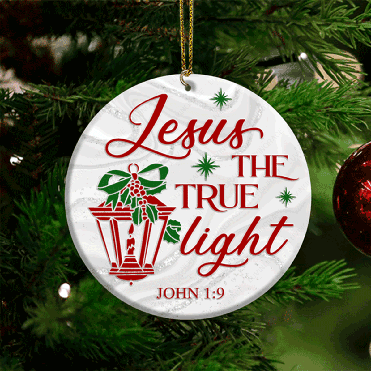 Christmas Lantern The True Light Circle Ceramic Ornament For Chritsmas Holiday Decor