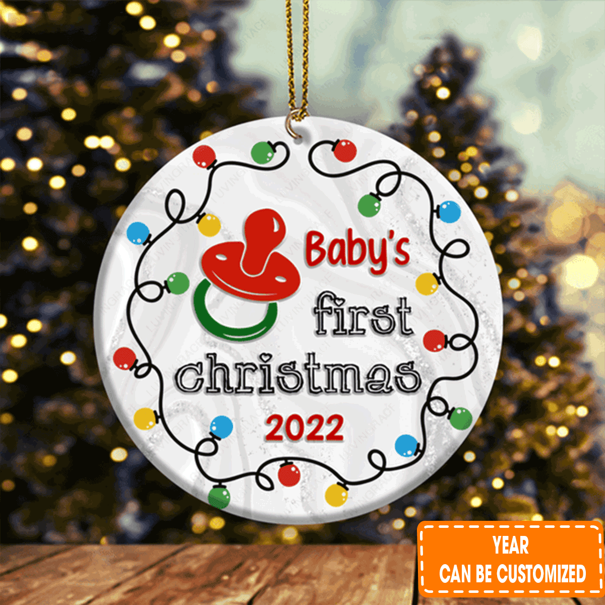 Personalized Baby's 1st Christmas Light And Niple Acrylic Ornament For Daughter, Son, Family