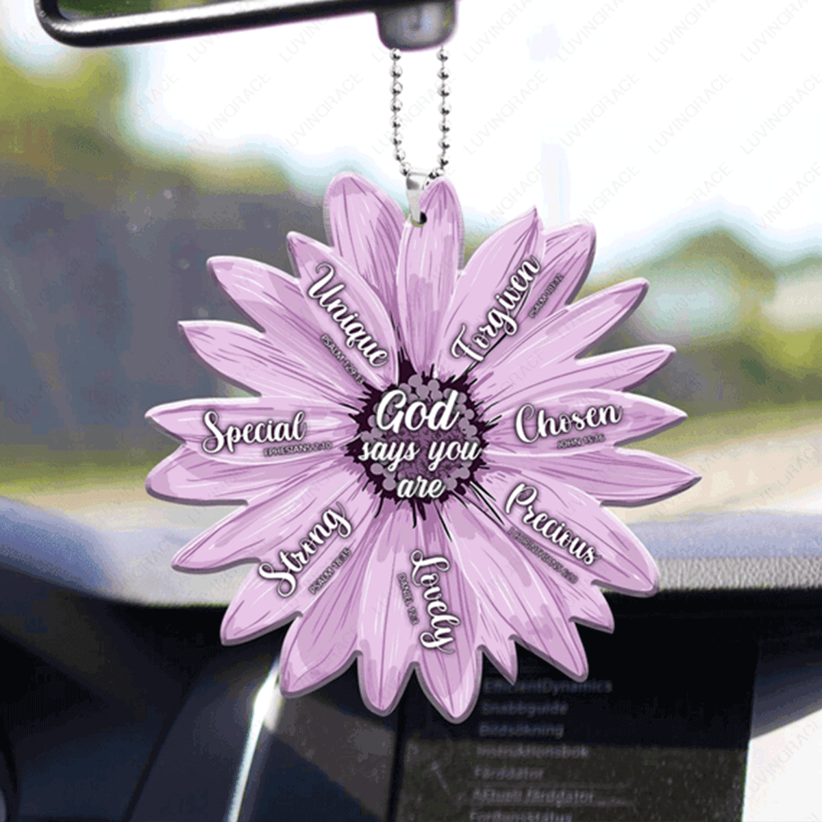 Purple Daisy God Says You Are Acrylic Ornament, Perfect Christmas Gift For Family, Friend