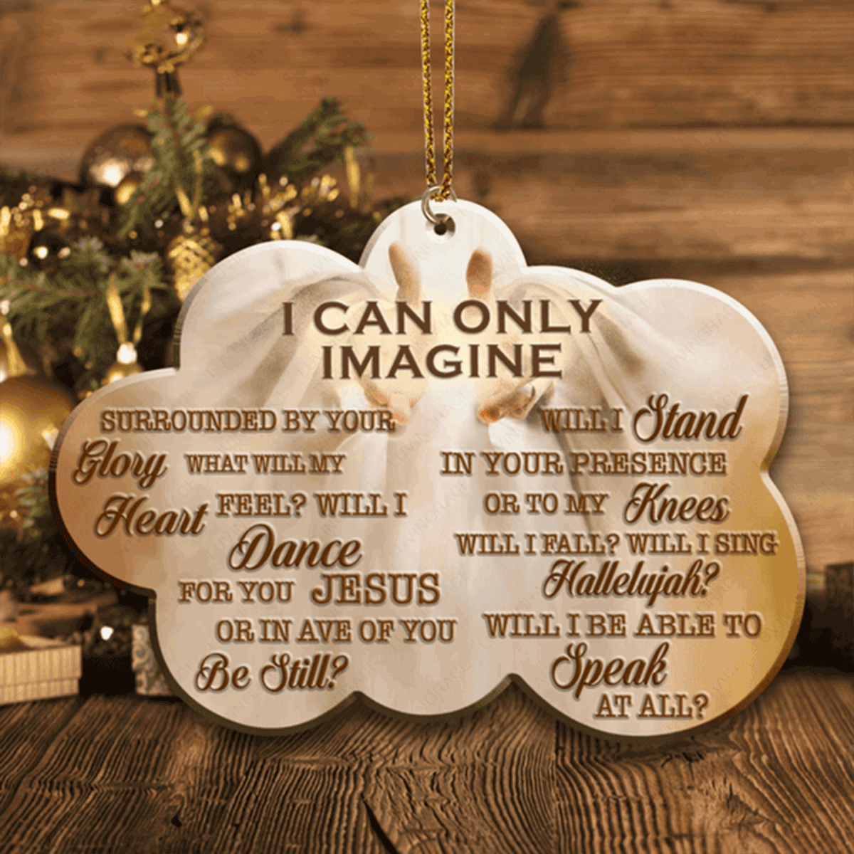 Jesus Acrylic Ornament, Jesus Hand Cloud I Can Only Imagine Acrylic Ornament For Christian, God Faith Believers, Holiday Decor