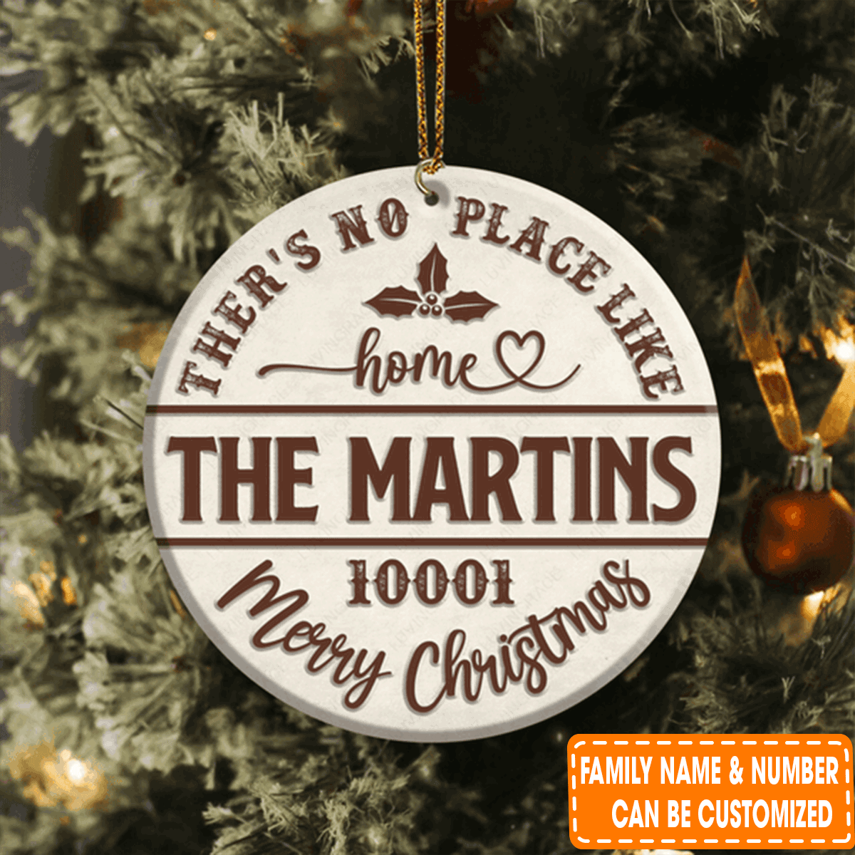 Custom Jesus Acrylic Ornament, Personalized Christmas Vintage There's No Place Like Home Acrylic Ornament For Christian