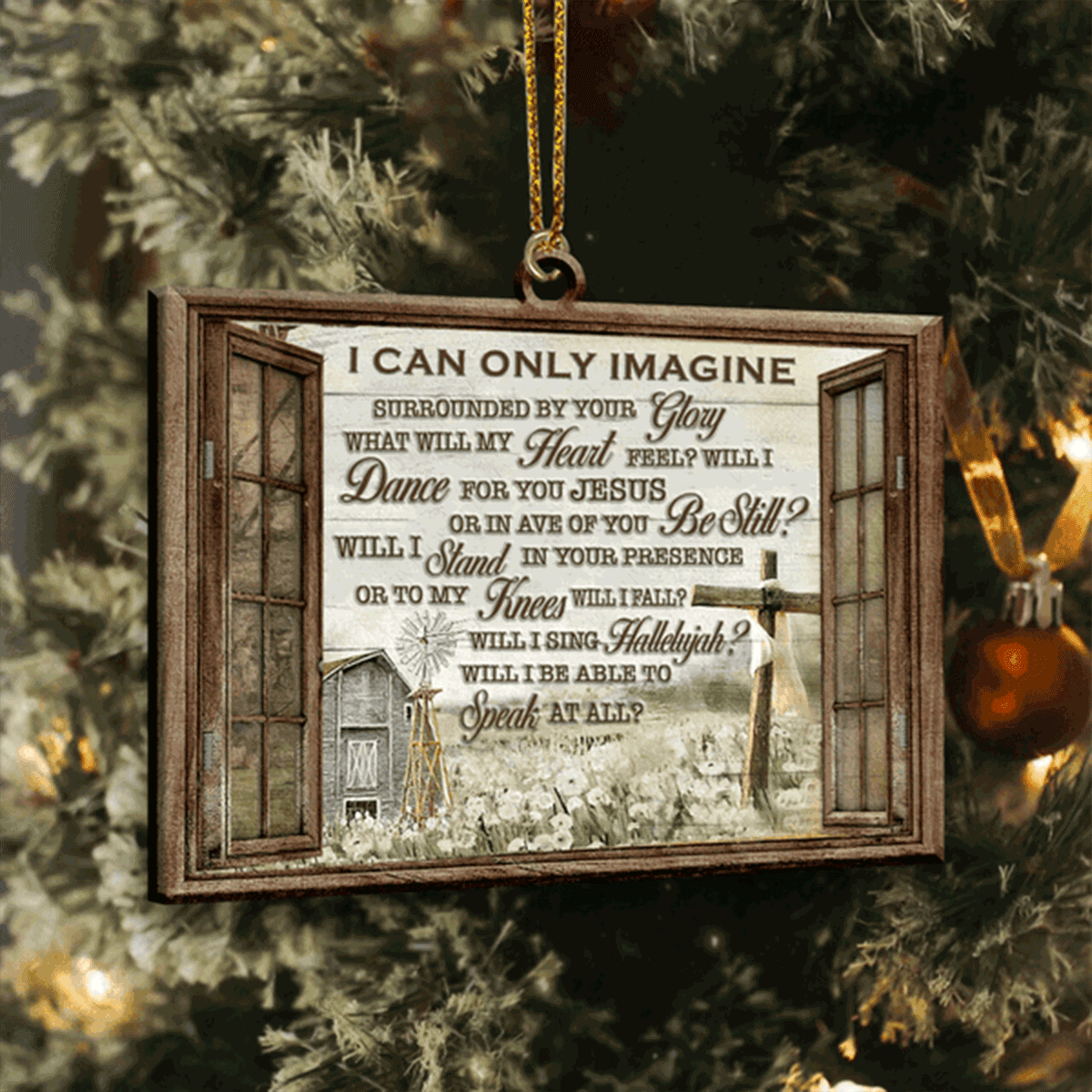 Peace Window I Can Only Imagine Acrylic Ornament For Christian, God Faith Believers, Holiday Decor