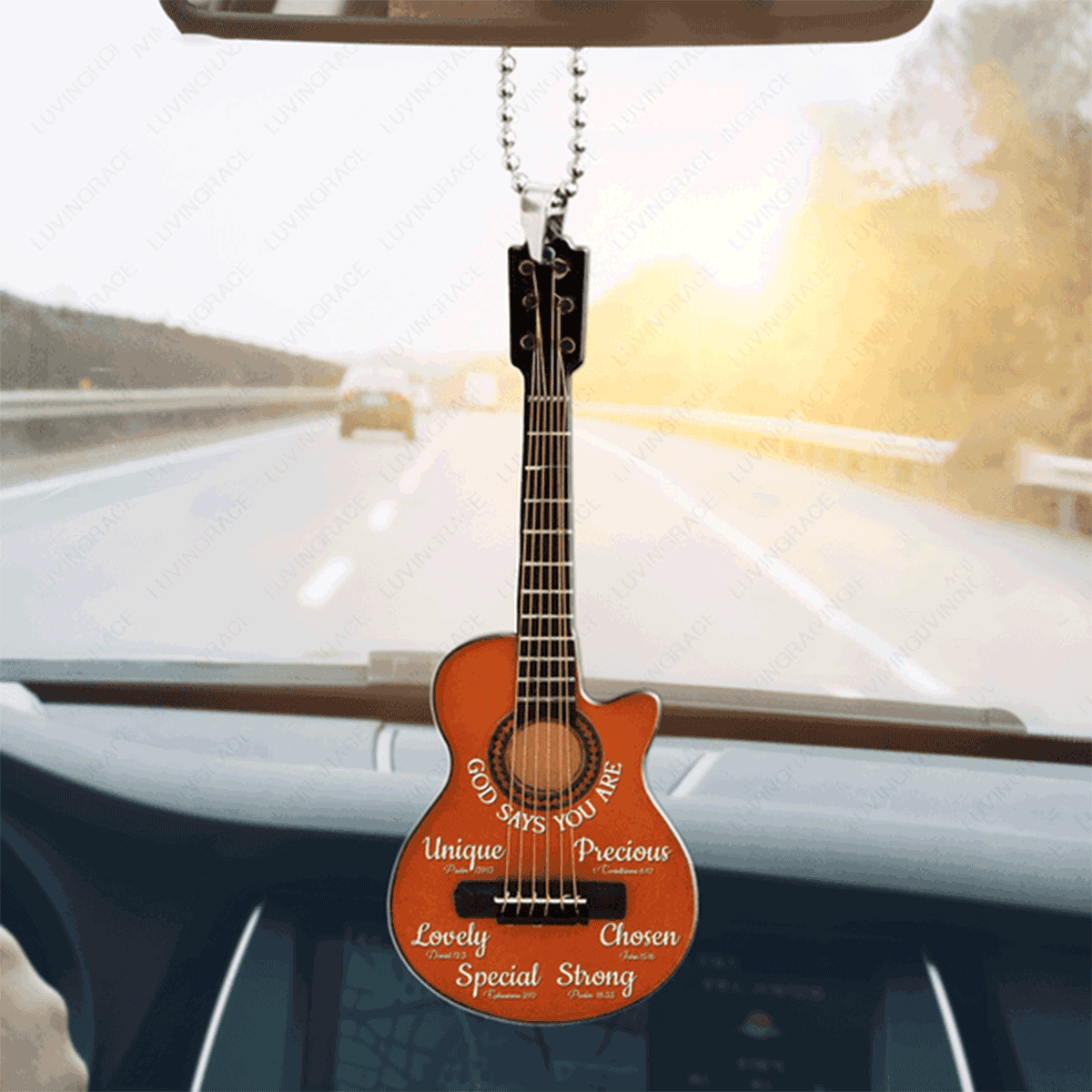 Bass Guitar God Says You Are Acrylic Car Ornament, Perfect Christmas Gift For Family, Friends