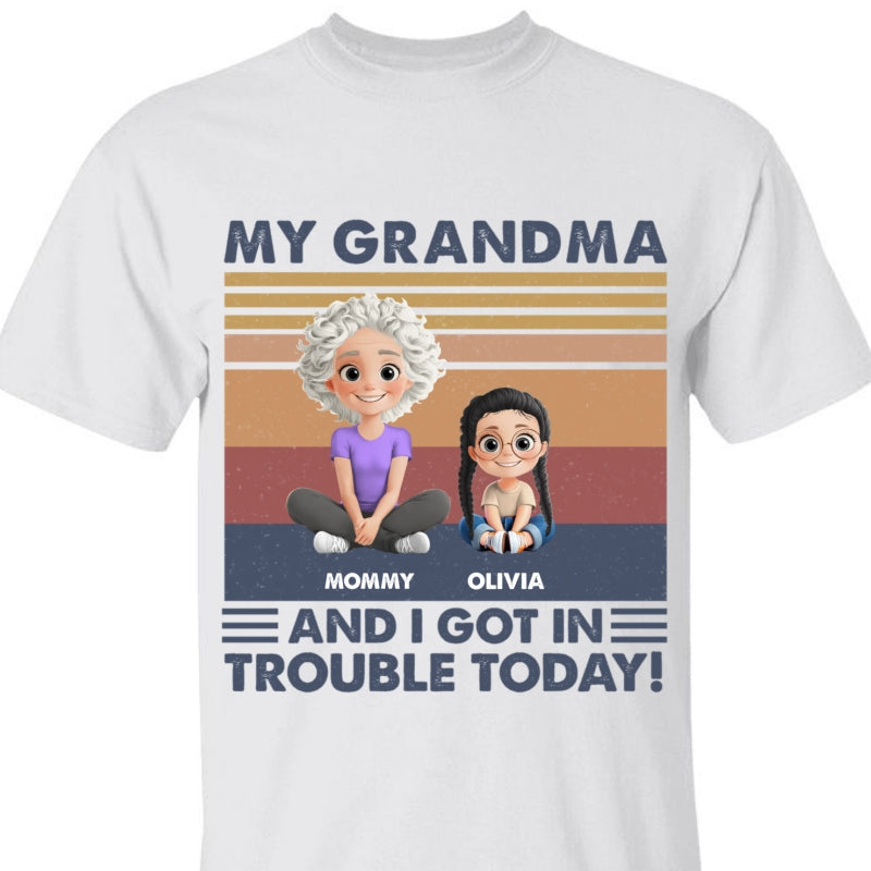 Personalized Shirt Gift For Grandkids, Granddaughter Grandson, Grandma And I Got In Trouble Shirt - HN39