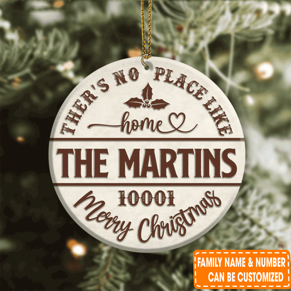 Custom Jesus Acrylic Ornament, Personalized Christmas Vintage There's No Place Like Home Acrylic Ornament For Christian