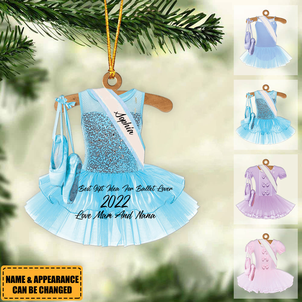Personalized Ballet Dance Dress Acrylic Ornament, Custom Christmas Ornament Gift For Daughter, Granddaughter