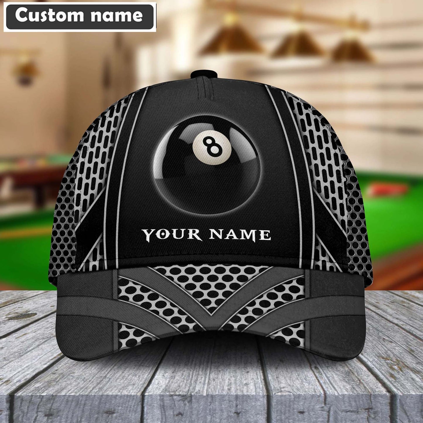 Colorful Personalized Billiards 8 Net Pattern Classic Hat Cap Gifts For Billiards Lovers