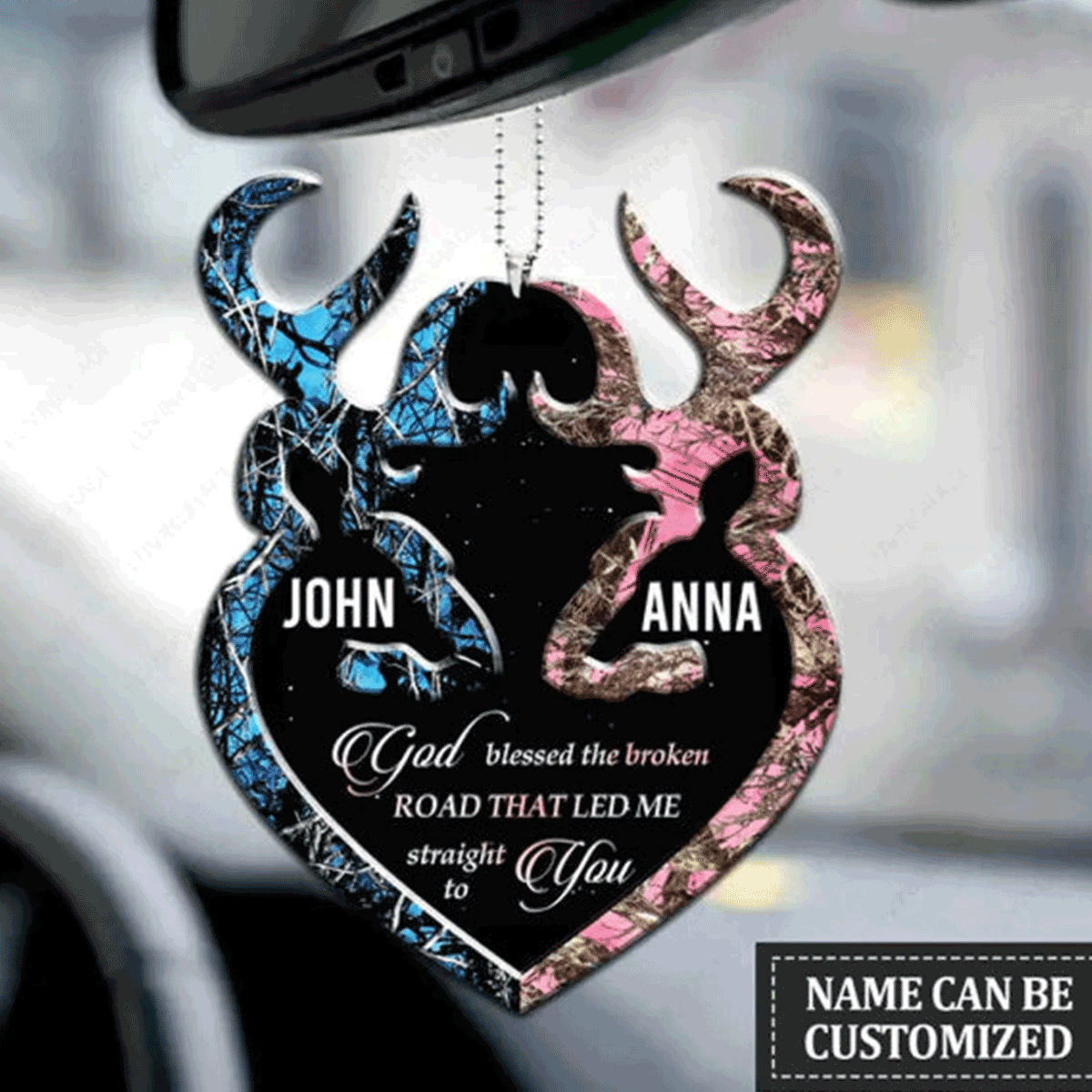 Custom Jesus Acrylic Ornament, Personalized Collection Of Deer Couple Acrylic Ornament For Couple, Christian, Holiday Decor