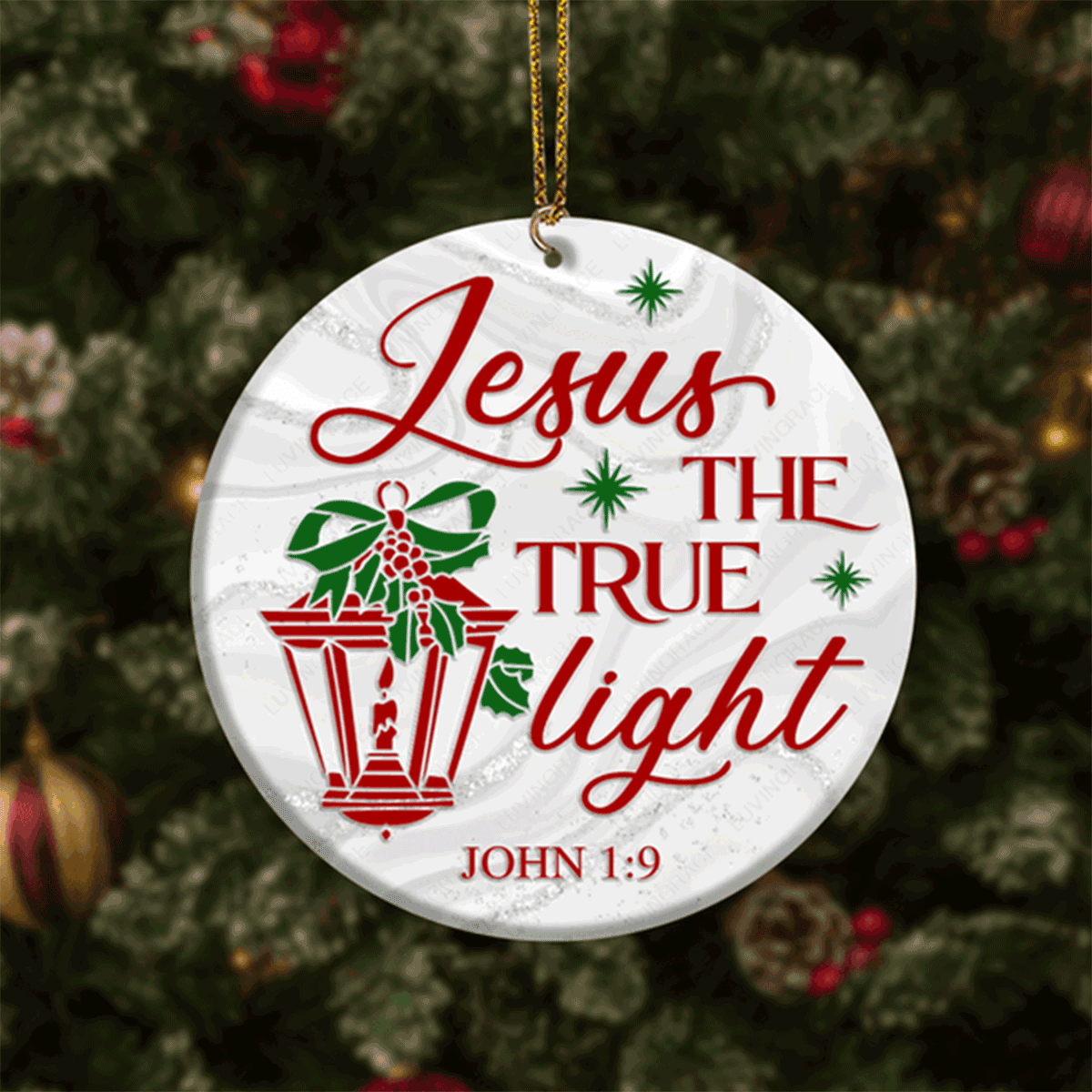 Christmas Lantern The True Light Circle Ceramic Ornament For Chritsmas Holiday Decor