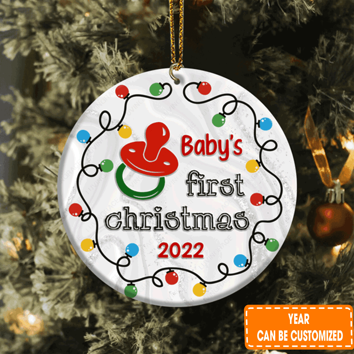 Personalized Baby's 1st Christmas Light And Niple Acrylic Ornament For Daughter, Son, Family