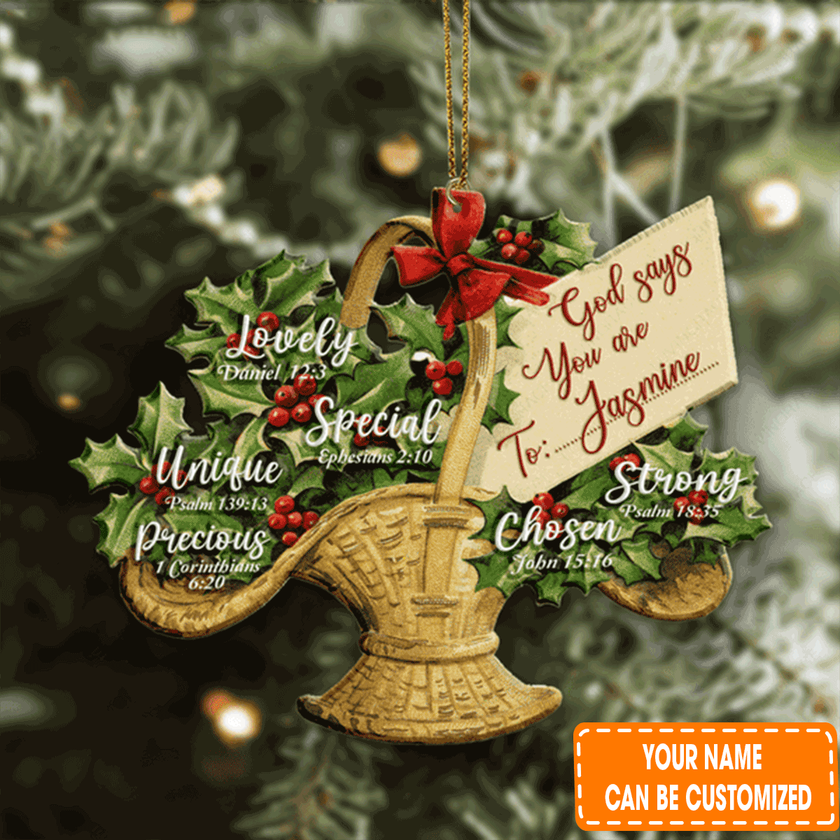 Personalized Vintage Christmas Poinsettia Flower God Says You Are Acrylic Ornament For Christian