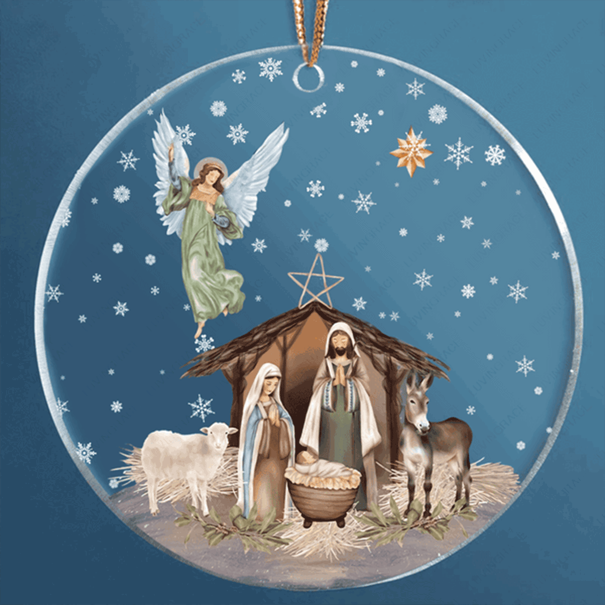 Jesus Acrylic Ornament, Snow Christmas Holy Night Acrylic Ornament, Perfect Christmas Tree Decor