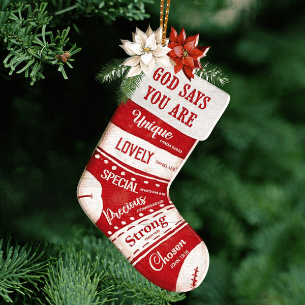 Christmas Socks God Says You Are Acrylic Ornament, Perfect Christmas Gift For Family, Friends