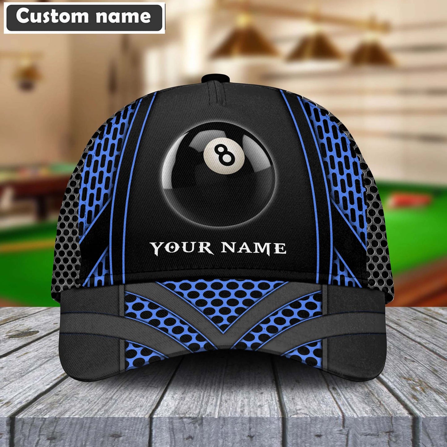 Colorful Personalized Billiards 8 Net Pattern Classic Hat Cap Gifts For Billiards Lovers
