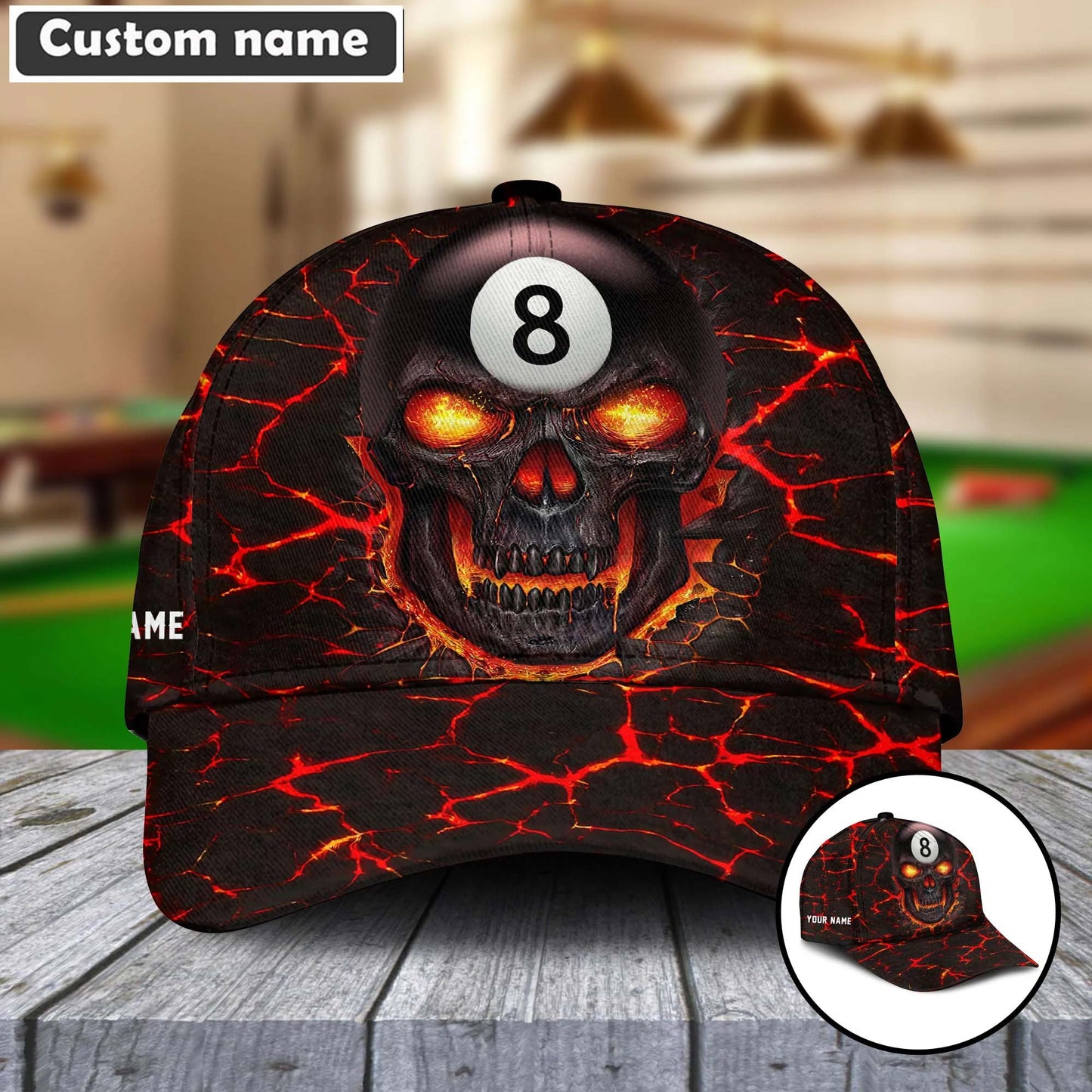 Personalized Billiards Skull Classic Cap Hat Gifts For Billiards Lovers