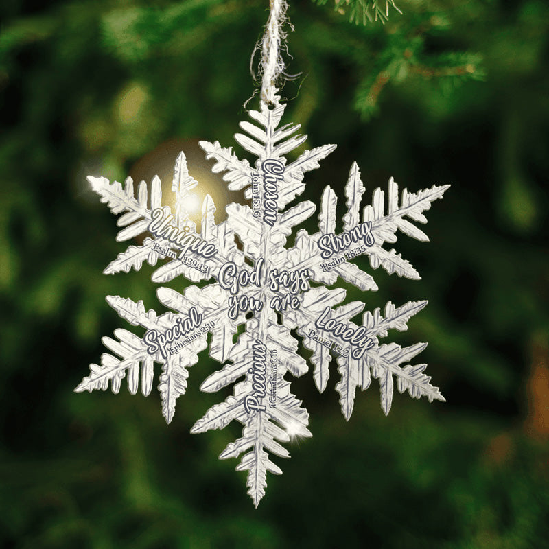 Magical Snowflakes God Says You Are Acrylic Ornament, Perfect Christmas Gift For Family, Friends, Holiday Decor