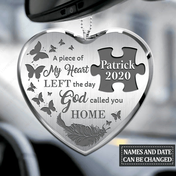 Customized Name The Day God Called You Acrylic Car Ornament, Perfect Memorial Gift For Family, Friends