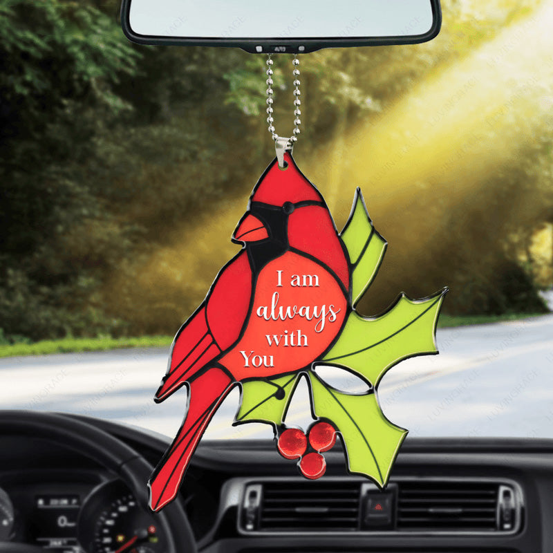 Cardinal I Am Always With You Acrylic Car Ornament, Perfect Christmas Gift For Family, Friends