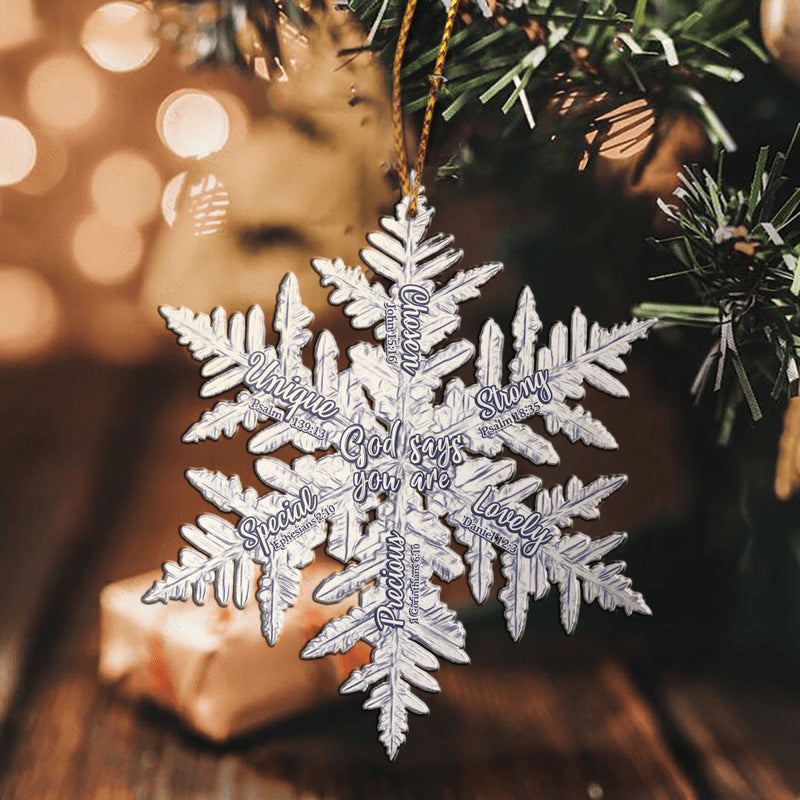 Magical Snowflakes God Says You Are Acrylic Ornament, Perfect Christmas Gift For Family, Friends, Holiday Decor