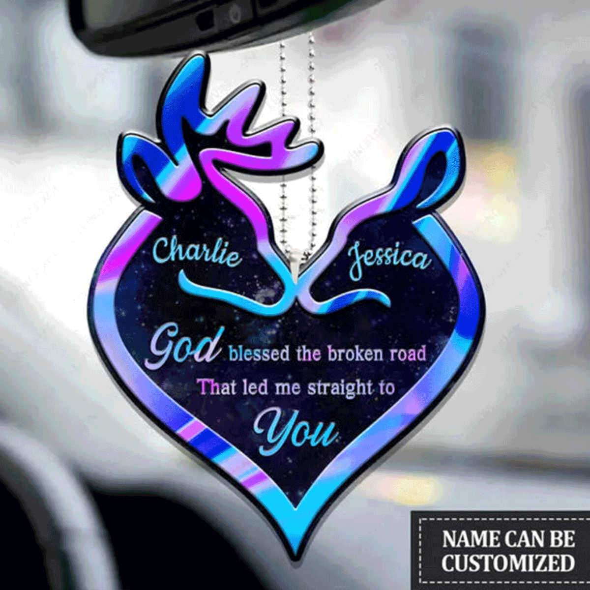 Custom Jesus Acrylic Ornament, Personalized Collection Of Deer Couple Acrylic Ornament For Couple, Christian, Holiday Decor
