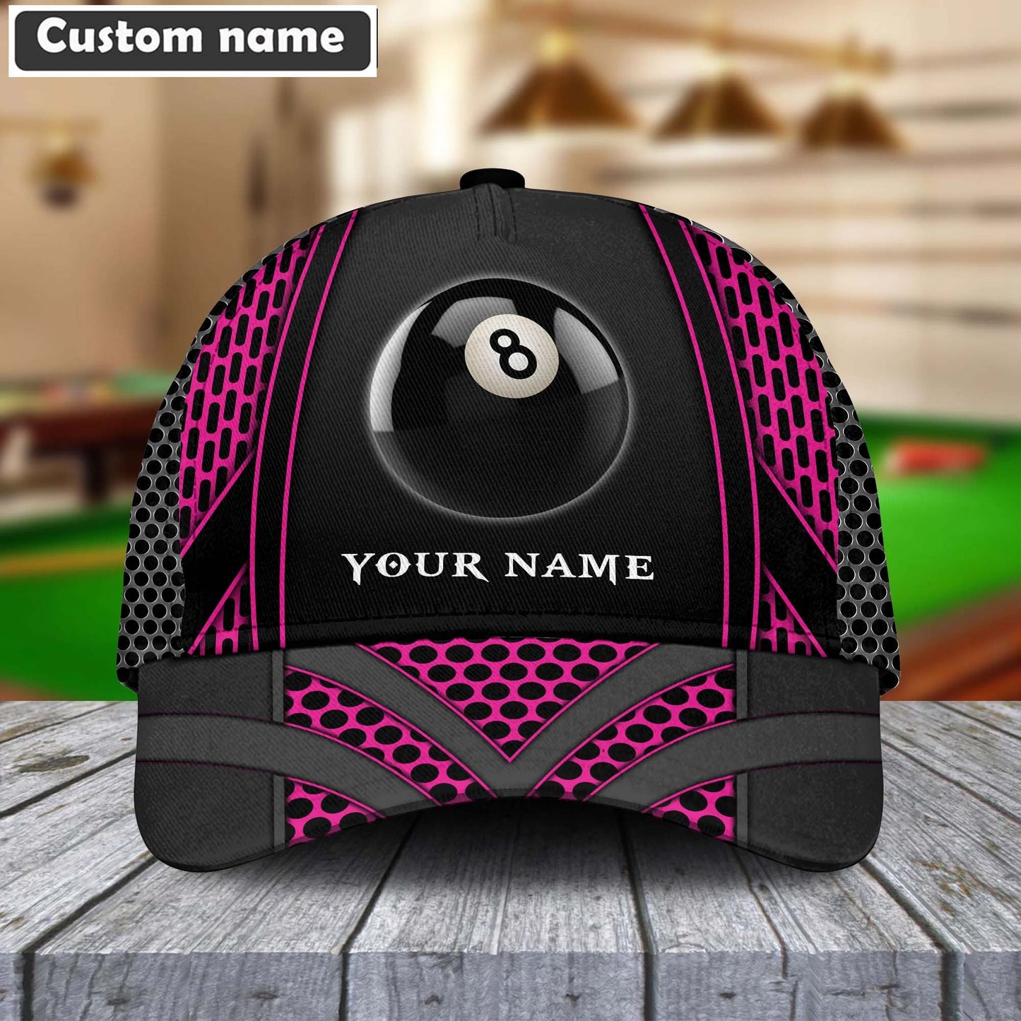 Colorful Personalized Billiards 8 Net Pattern Classic Hat Cap Gifts For Billiards Lovers