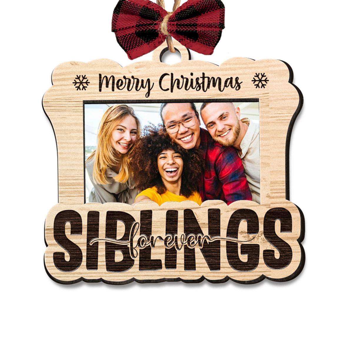 Personalized Besties Double Layered Wood Ornament Great Christmas Moment Besties Forever, Meaningful Gift For Best Friends, Sisters