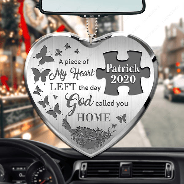 Customized Name The Day God Called You Acrylic Car Ornament, Perfect Memorial Gift For Family, Friends