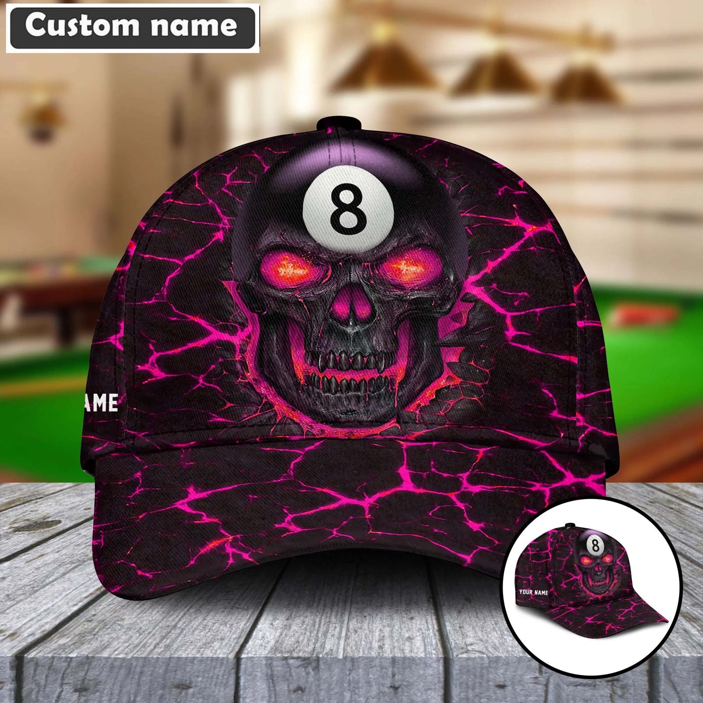 Personalized Billiards Skull Classic Cap Hat Gifts For Billiards Lovers