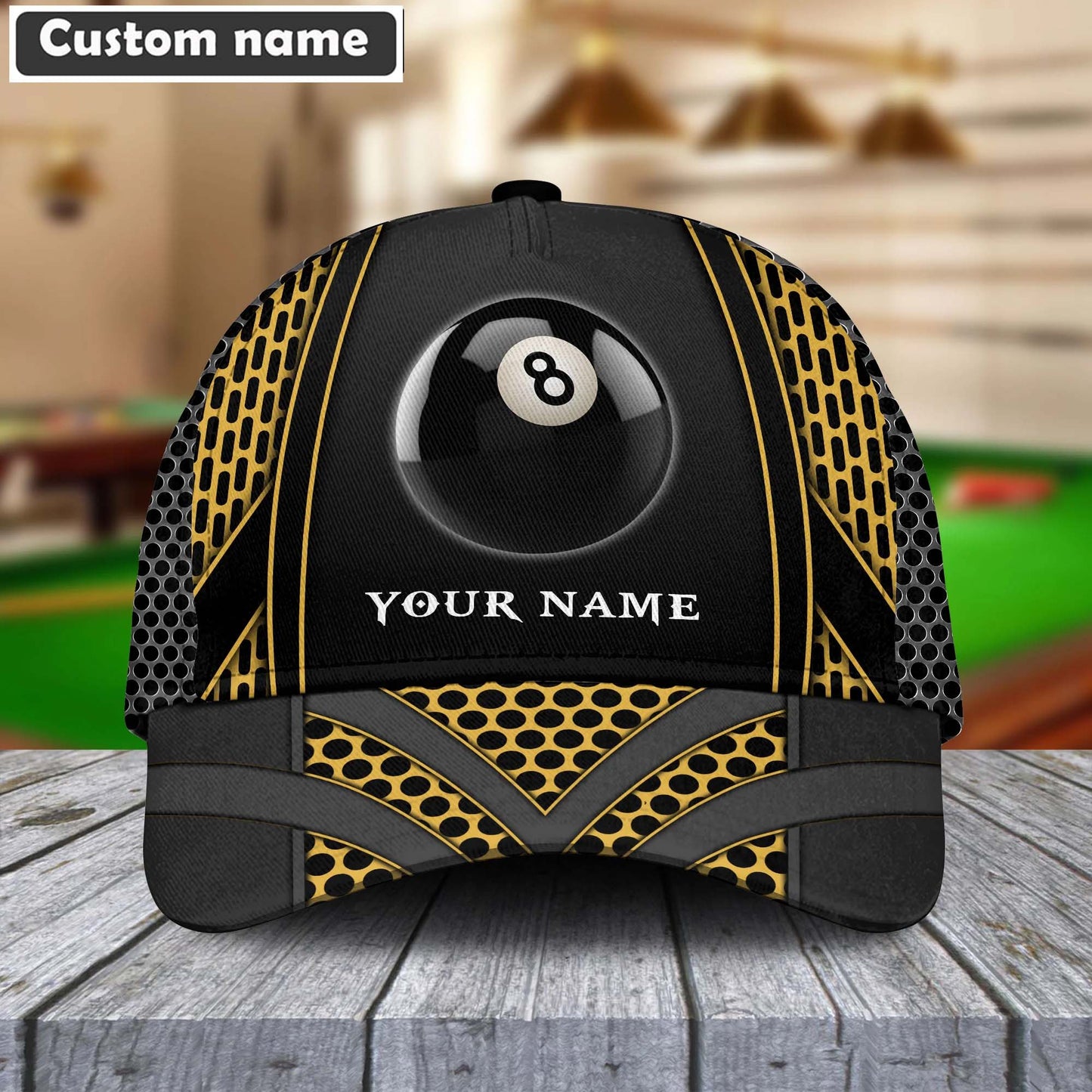 Colorful Personalized Billiards 8 Net Pattern Classic Hat Cap Gifts For Billiards Lovers