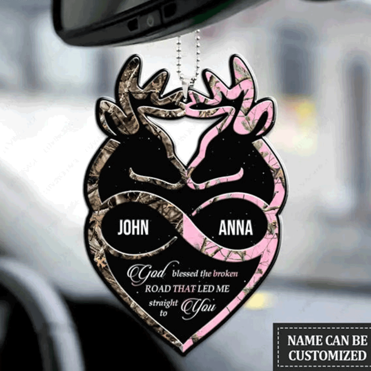 Custom Jesus Acrylic Ornament, Personalized Collection Of Deer Couple Acrylic Ornament For Couple, Christian, Holiday Decor