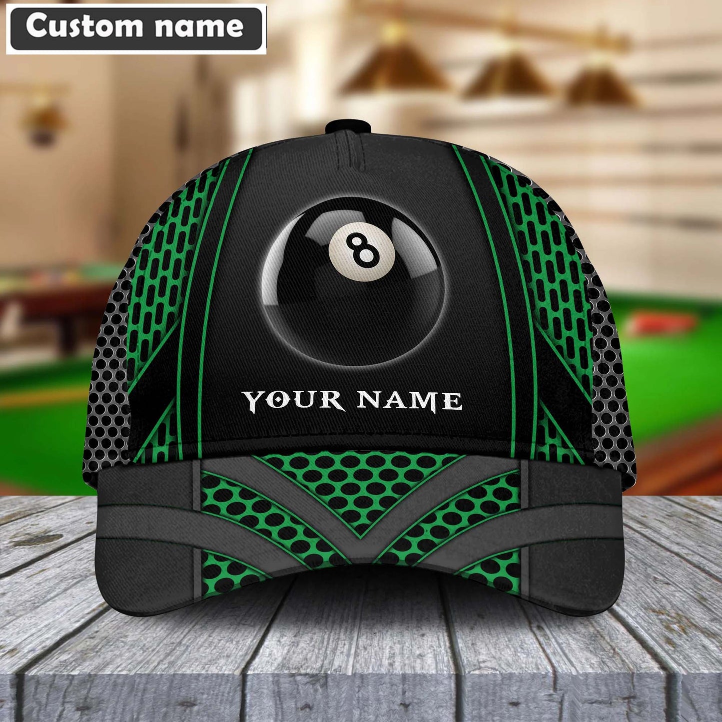 Colorful Personalized Billiards 8 Net Pattern Classic Hat Cap Gifts For Billiards Lovers
