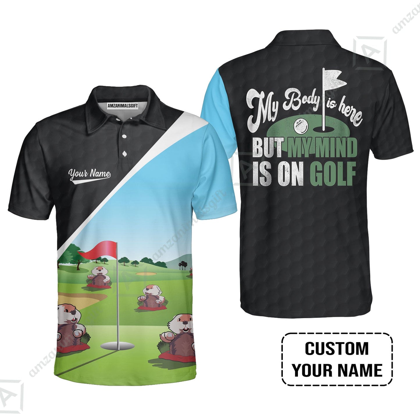 Golf Women Sleeveless Polo Shirt- Gopher My Mind Is On Golf Custom Women Sleeveless Polo Shirt