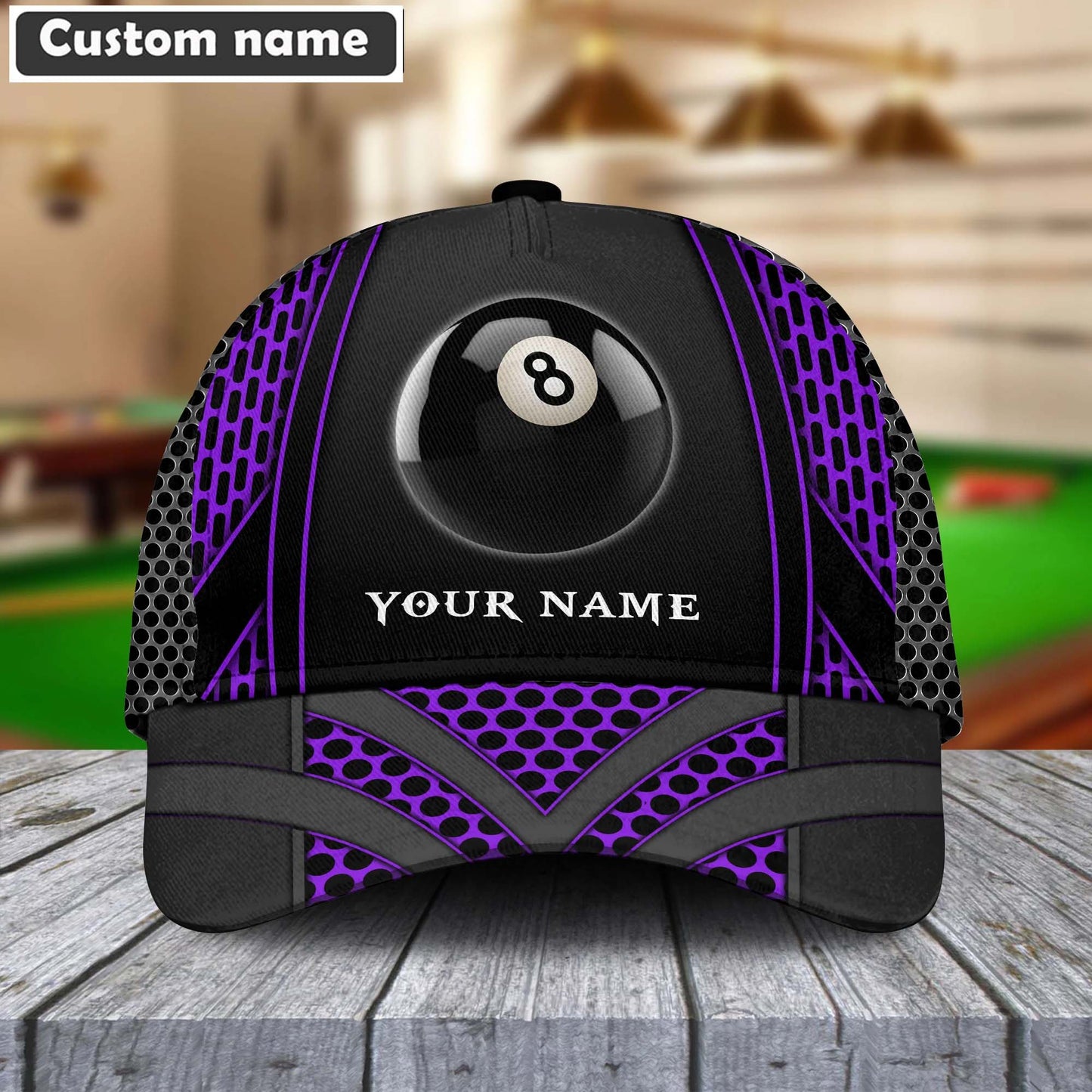Colorful Personalized Billiards 8 Net Pattern Classic Hat Cap Gifts For Billiards Lovers