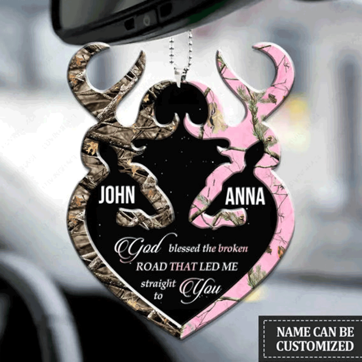 Custom Jesus Acrylic Ornament, Personalized Collection Of Deer Couple Acrylic Ornament For Couple, Christian, Holiday Decor