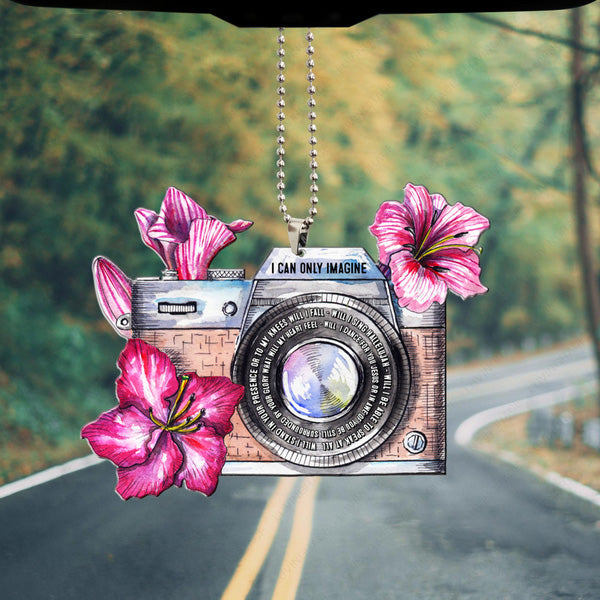 Camera Flower I Can Only Image Acrylic Car Ornament, Perfect Christmas Gift For Family, Friends
