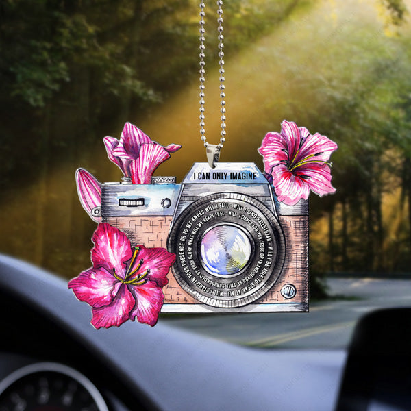 Camera Flower I Can Only Image Acrylic Car Ornament, Perfect Christmas Gift For Family, Friends