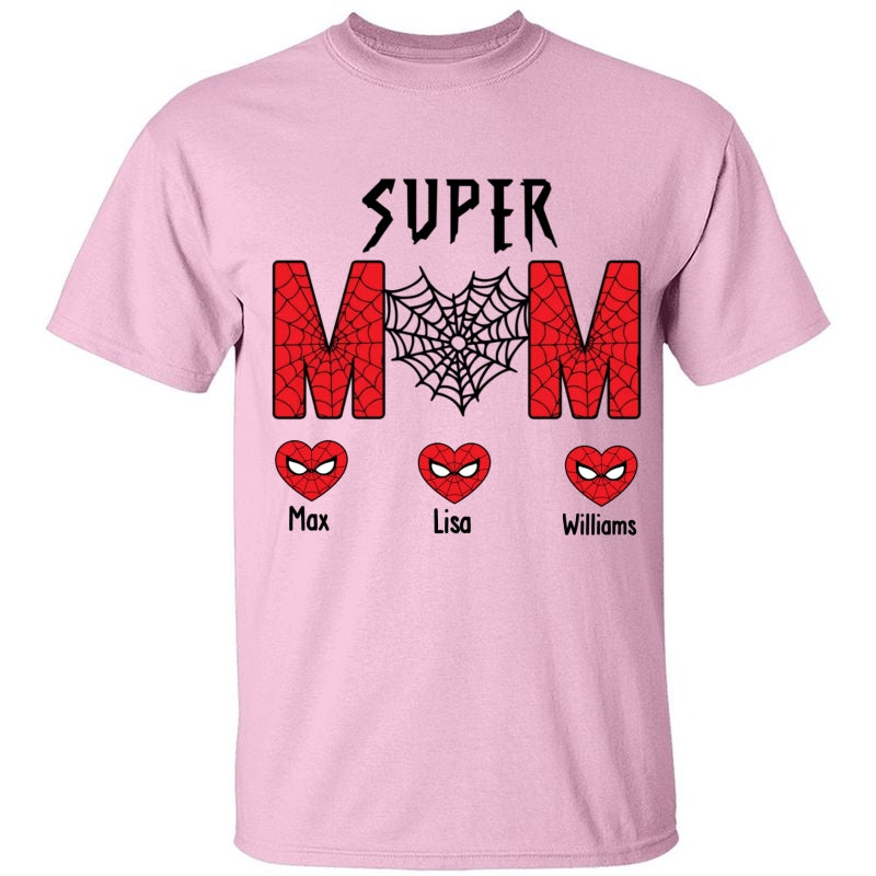 Personalized Super Spider Mom Shirt With Kids Name Shirt For Mom, Mother, Mother's Day Gift - HN25