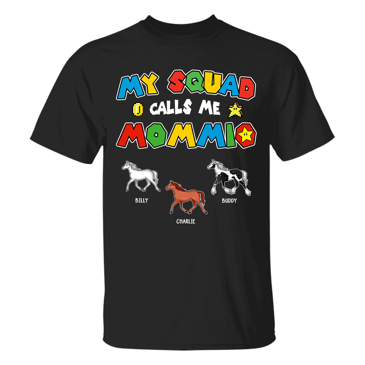 Personalized Horse Mom Shirt My Squad Calls Me Mommio For Mom, Mother, Grandma, Farmer, Mother's Day Gift - HN18